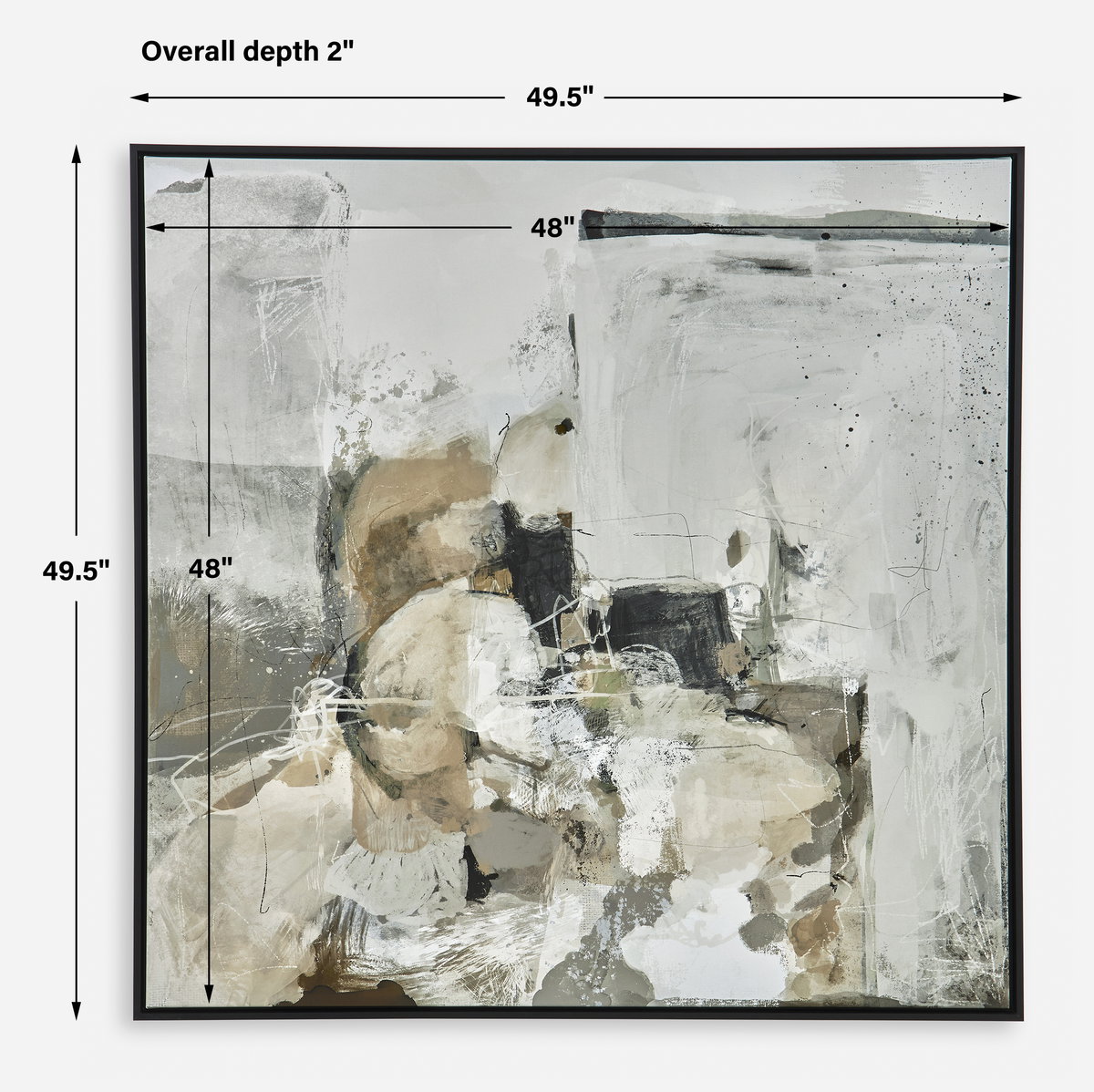 Solace I Abstract Art On Canvas, Painting by Uttermost, 49.5" width x 49.5" height x 2" depth View 3
