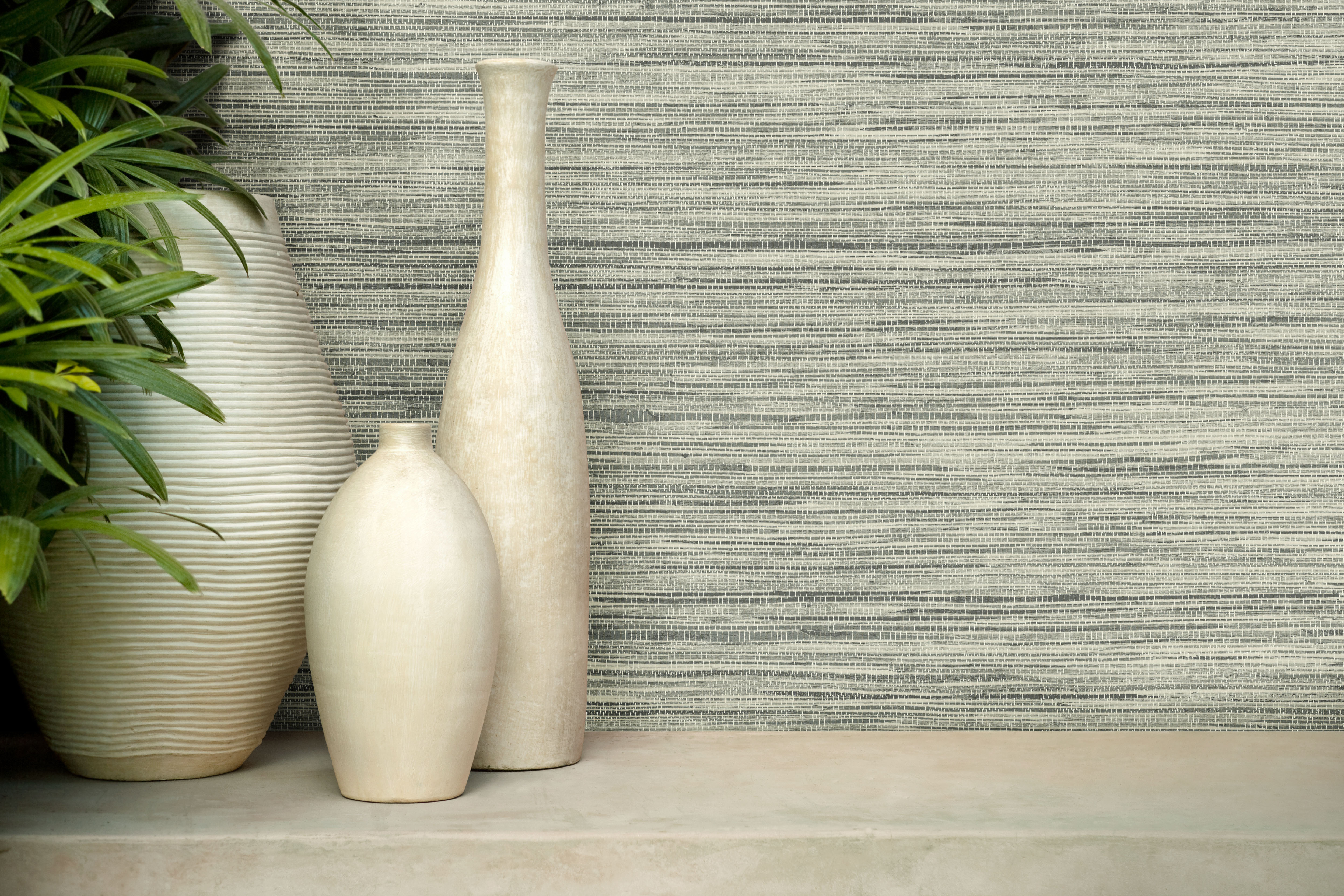 Bahia Grass Grey Peel & Stick Wallpaper large image 