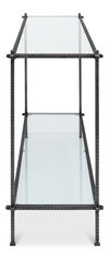 Hand Chased Iron Console Tble  Glass Top thumbnail 2