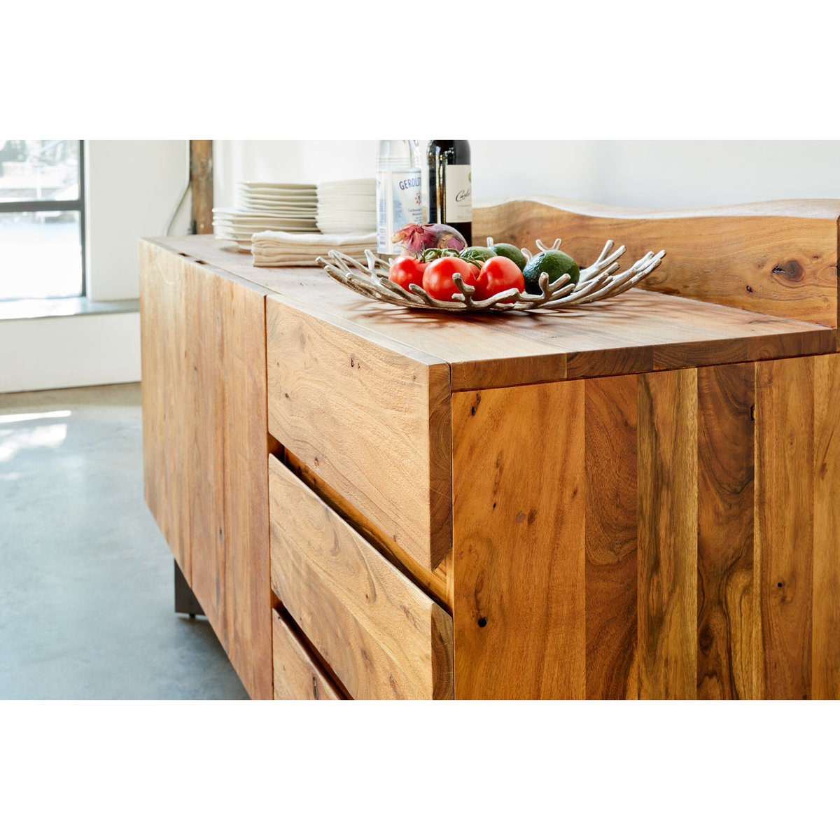 Bent Sideboard Brown, Cabinets & Sideboard by Moe's Home, 66" width x 37" height x 20" depth View 7