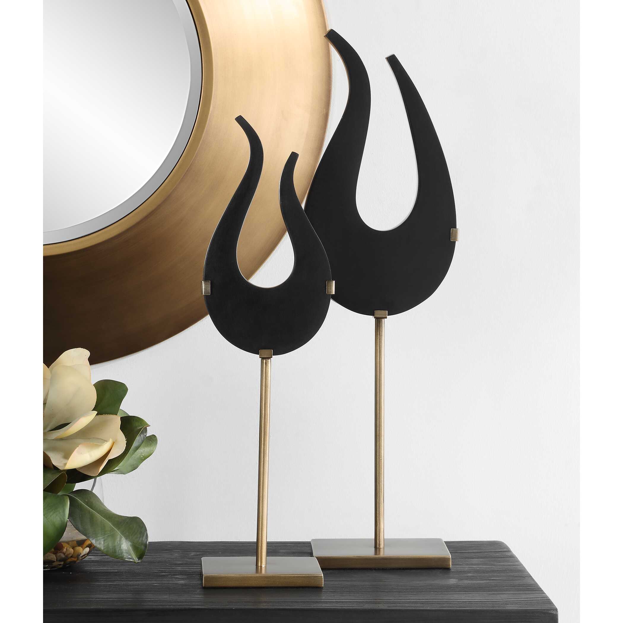 Black Flame Sculptures Set/2 large image 