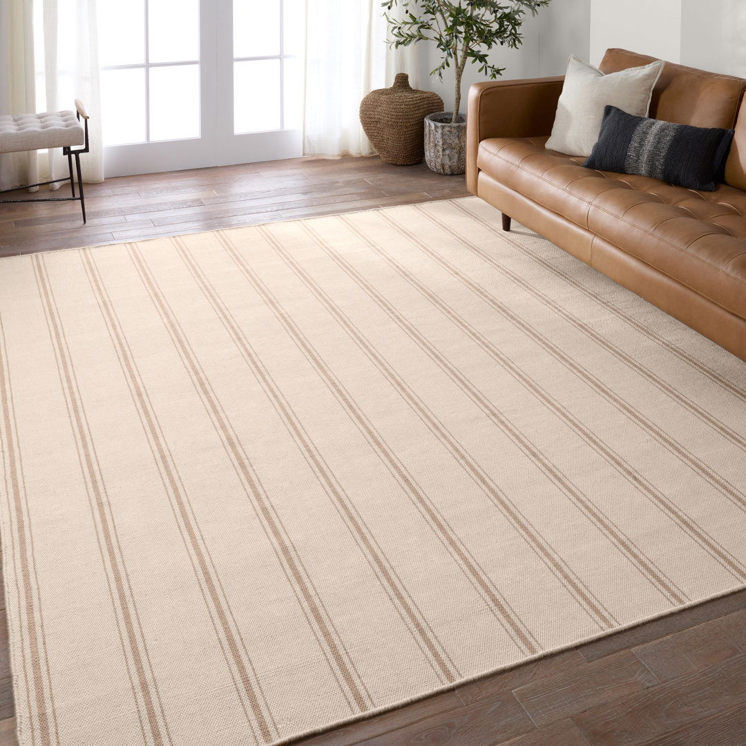 Memento Handmade Indoor/Outdoor Striped Cream/ Beige large image 