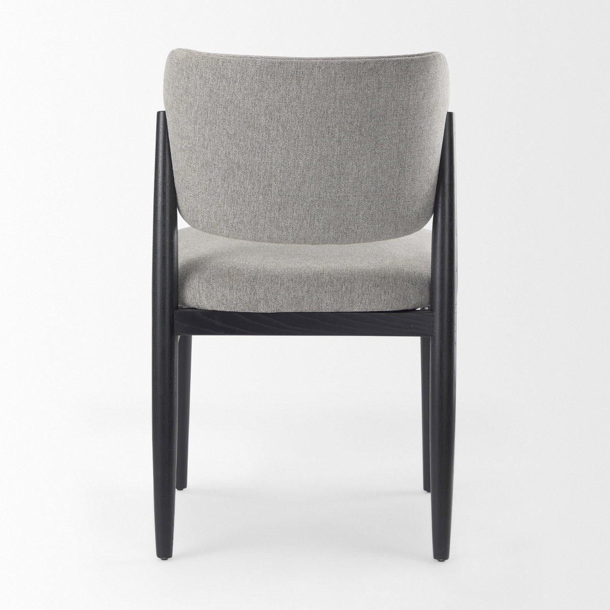 Cline Curved Back Dining Side Chair | Gray Fabric with Black Wood, Dining Chair by Mercana, 20.87" length x 23.03" width x 31.89" height View 9