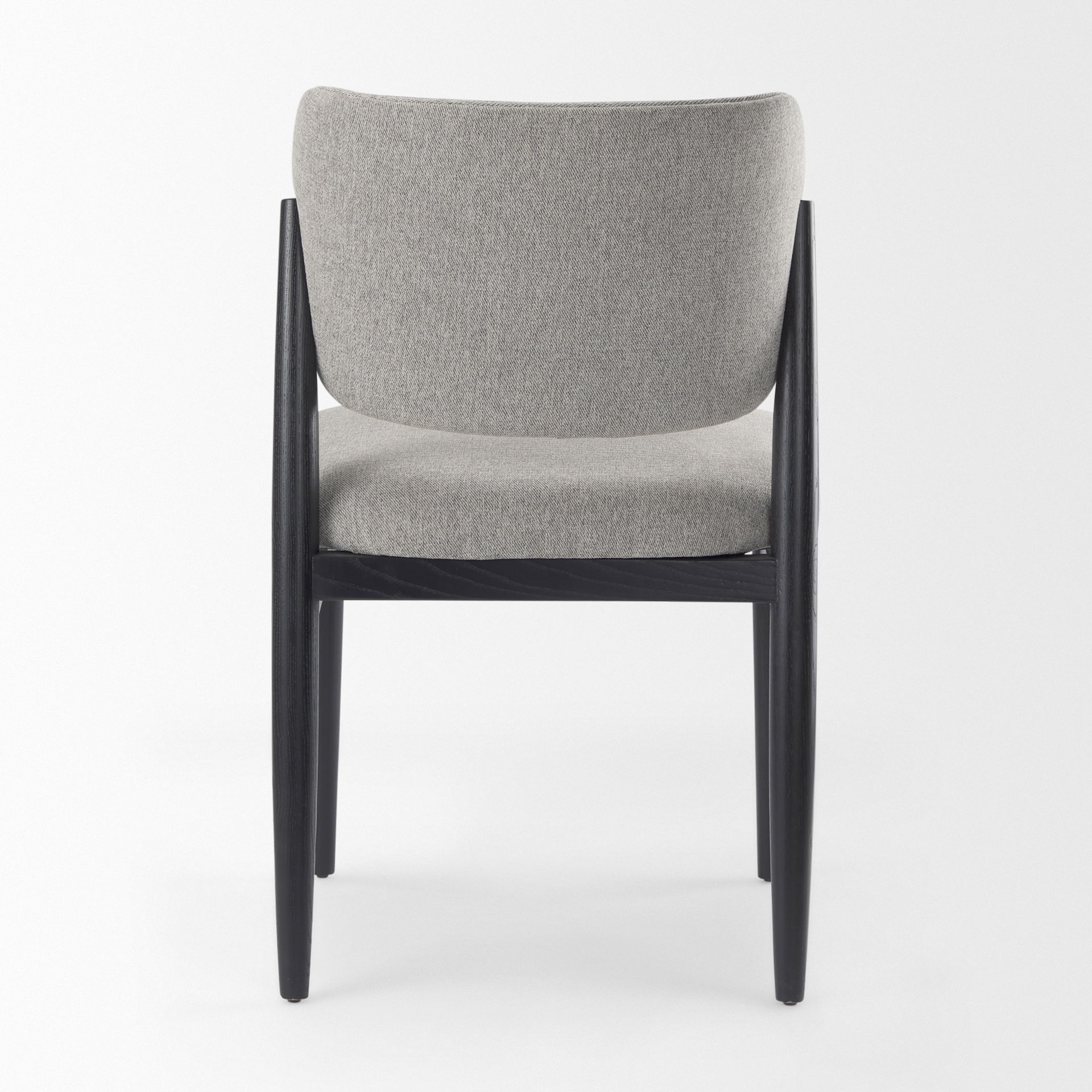 Cline   Gray Fabric with Black Wood Dining Chair, by Mercana, 20.87" length x 23.03" width x 31.89" height View 9