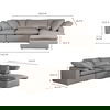 Terra Condo Lounge Modular Sectional Light Grey, Sectional Sofa by Moe's Home, 114" width x 32" height x 76" depth thumbnail 7
