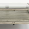 Arelius 42' Square Glass-Top Gray Wood with Black Metal Base Display Coffee Table thumbnail 7