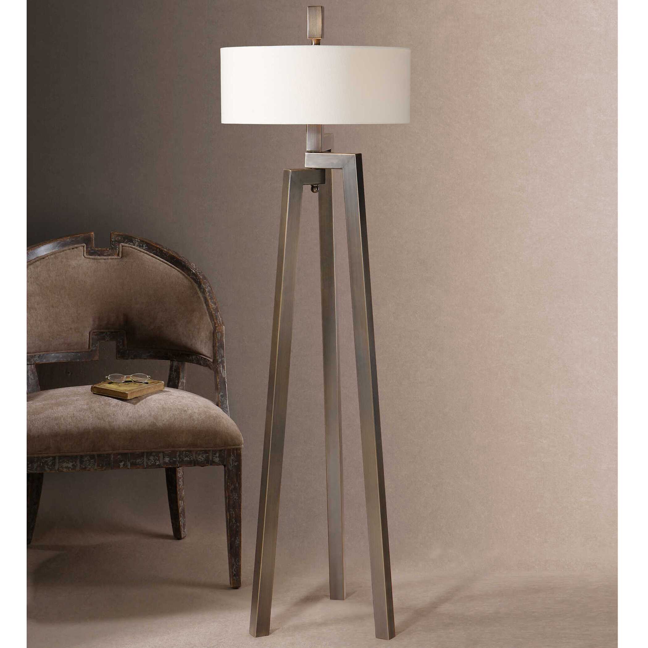 Mondovi Modern Floor Lamp, by Uttermost, 18" width x 60.5" height x 18" depth View 5