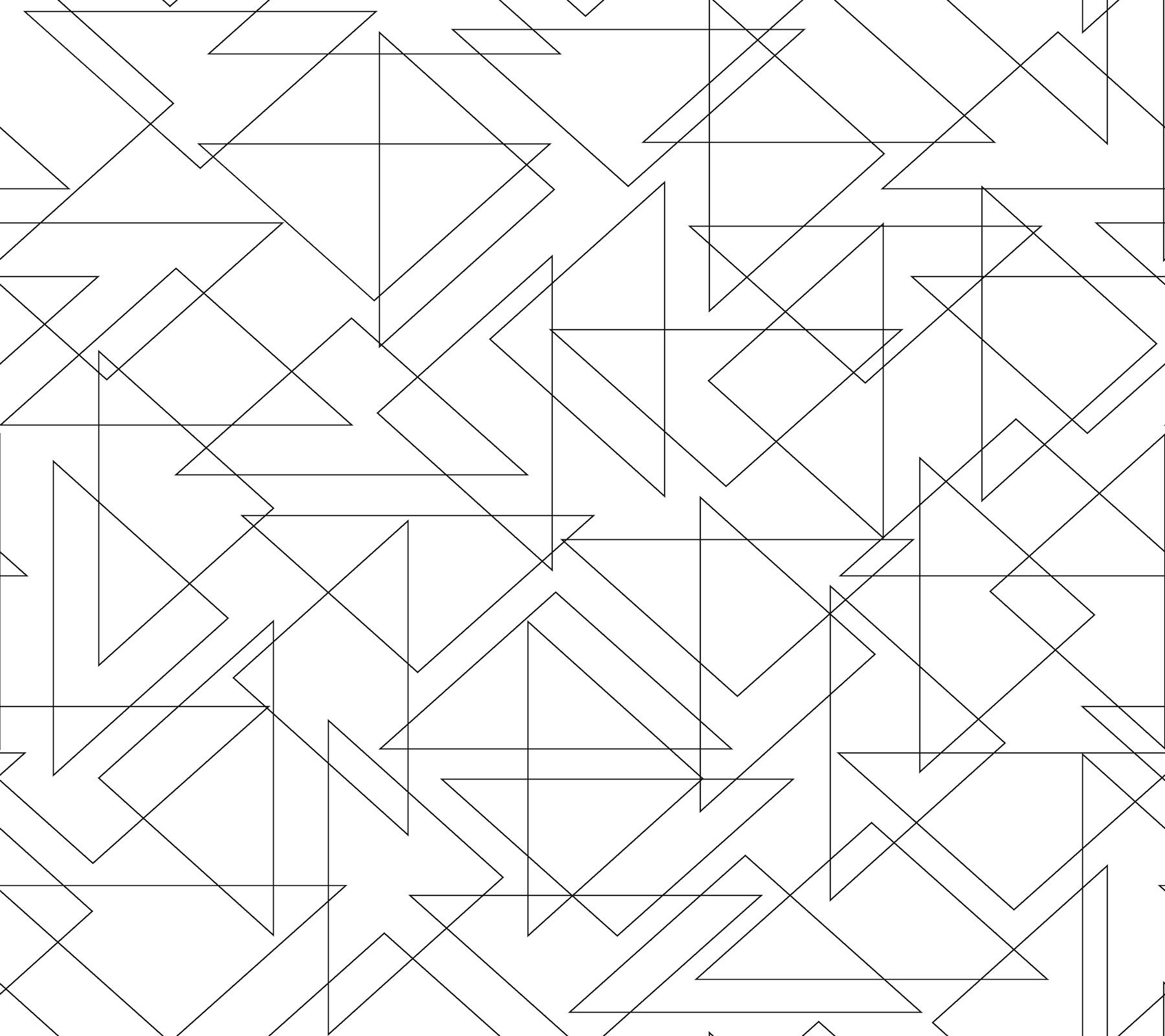 Triangulation Black & White Peel & Stick Wallpaper large image 