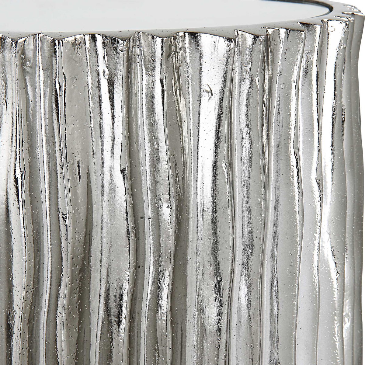 Echo Modern Nickel Drink Table, Side & End Table by Uttermost, 10.5" width x 22.75" height x 10.5" depth View 7
