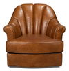 Scoth Swivel Chair In Distilled Lthr,Brn thumbnail 1