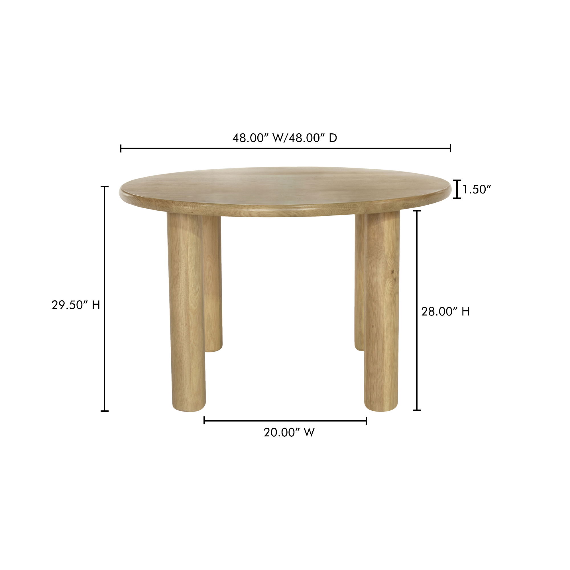 Milo Round Dining Table Oak large image 