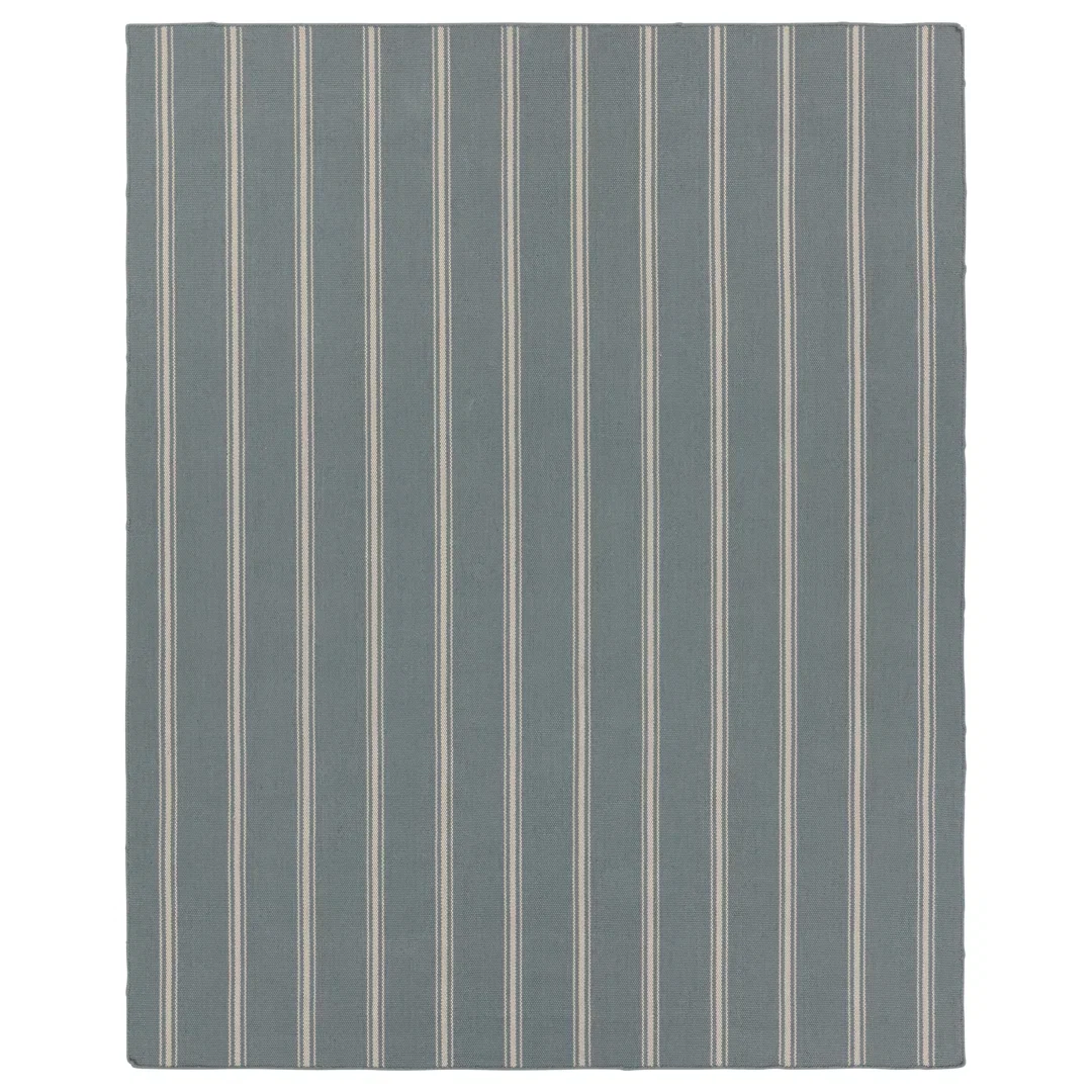 Memento Handmade Indoor/Outdoor Striped Slate/ Ivory, Rug by Jaipur Living, 8' width x 10' height x 0.25" depth View 3