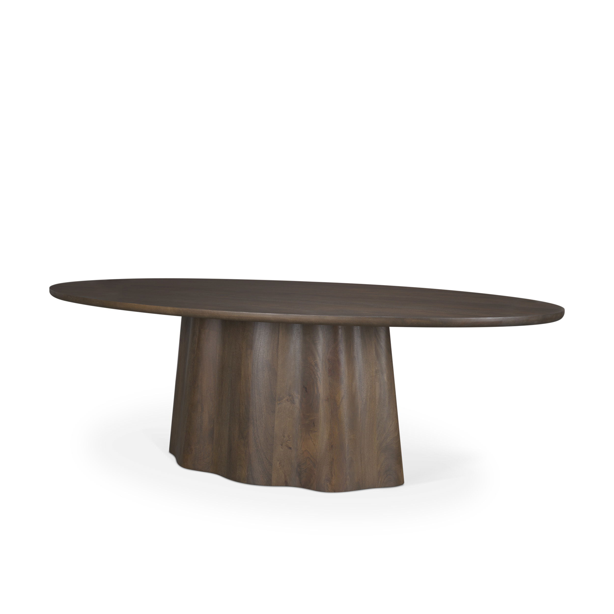 Jovani 94' Solid Dark Brown Mango Wood Oval Dining Table, by Mercana, 94" length x 47" width x 30" height View 1