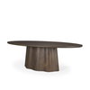 Jovani 94'L x 47'W Oval Pedestal Dining Table | Modern | Dark Brown Wood | Seats 8, by Mercana, 94" length x 47" width x 30" height thumbnail 1