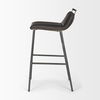 Kavalan 37.5' Total Height Ebony Leather Seat Black Metal Frame Bar Stool, Counter & Bar Stool by Mercana, 17.7" length x 20.9" width x 37.5" height thumbnail 5