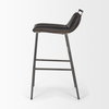 Kavalan Low Back 37.5in Seat Bar Stool | Ebony Leather with Black Metal, Counter & Bar Stool by Mercana, 17.7" length x 20.9" width x 37.5" height thumbnail 5