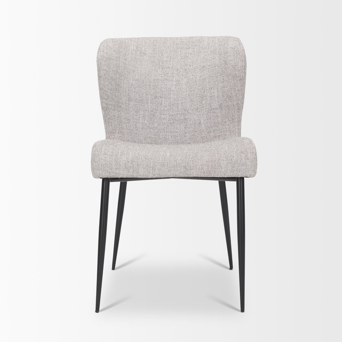 Hartt Dining Chair with Matte Black Metal Frame and Gray Fabric, by Mercana, 19.75" length x 25" width x 32.5" height View 5