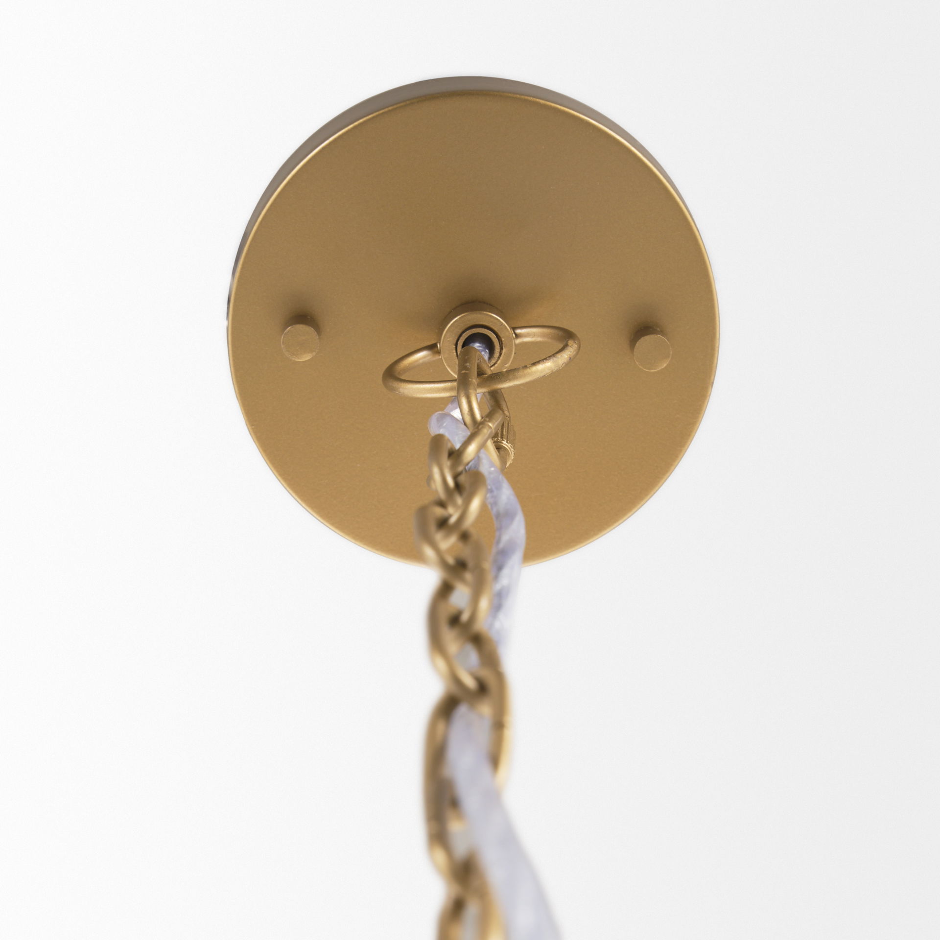 Titus 1-Light Brass Finished Metal Disc Pendant large image 