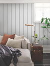 French Charcoal Linen Stripe Wallpaper thumbnail 1