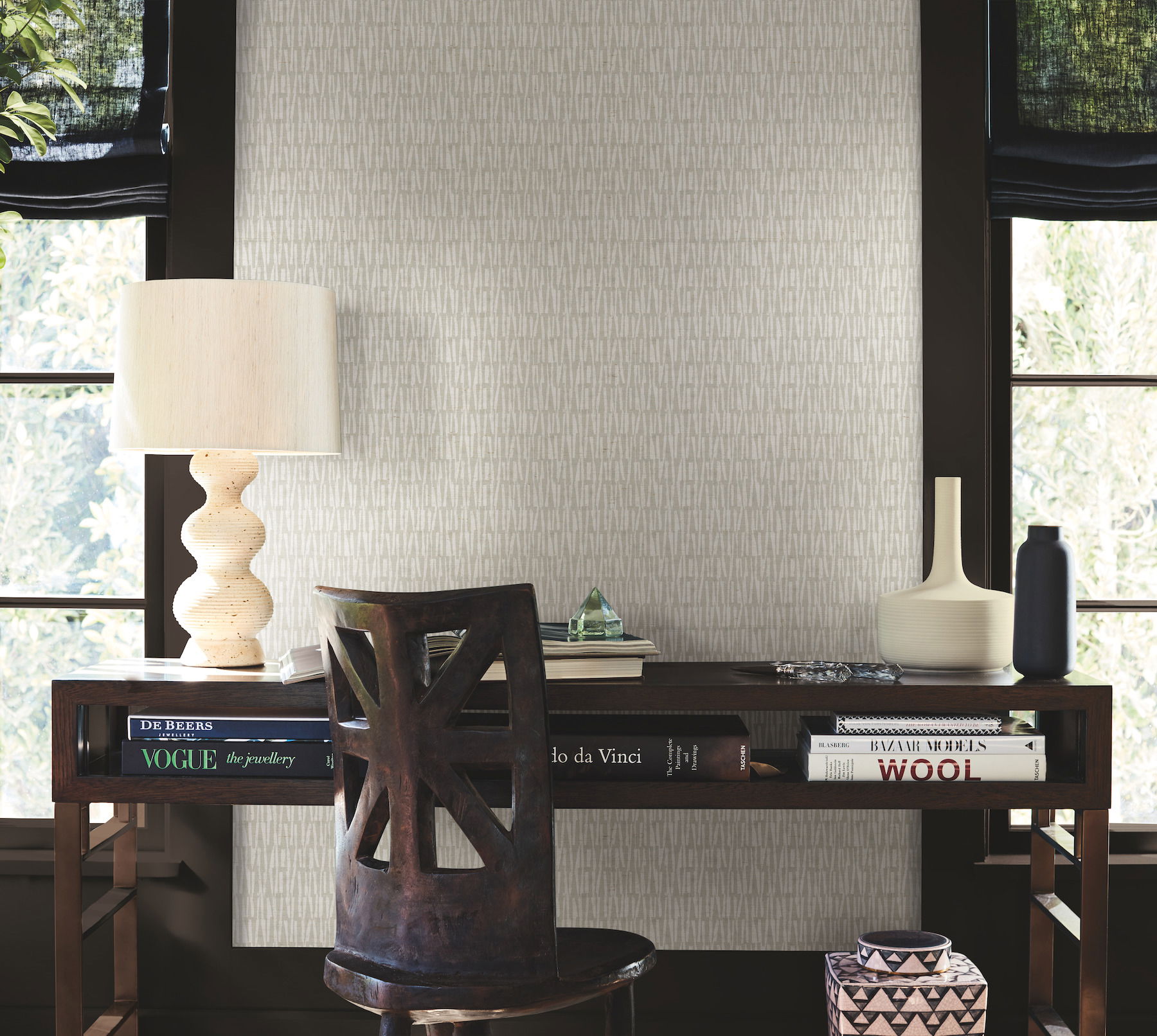 Thatched Grey Wallpaper large image 