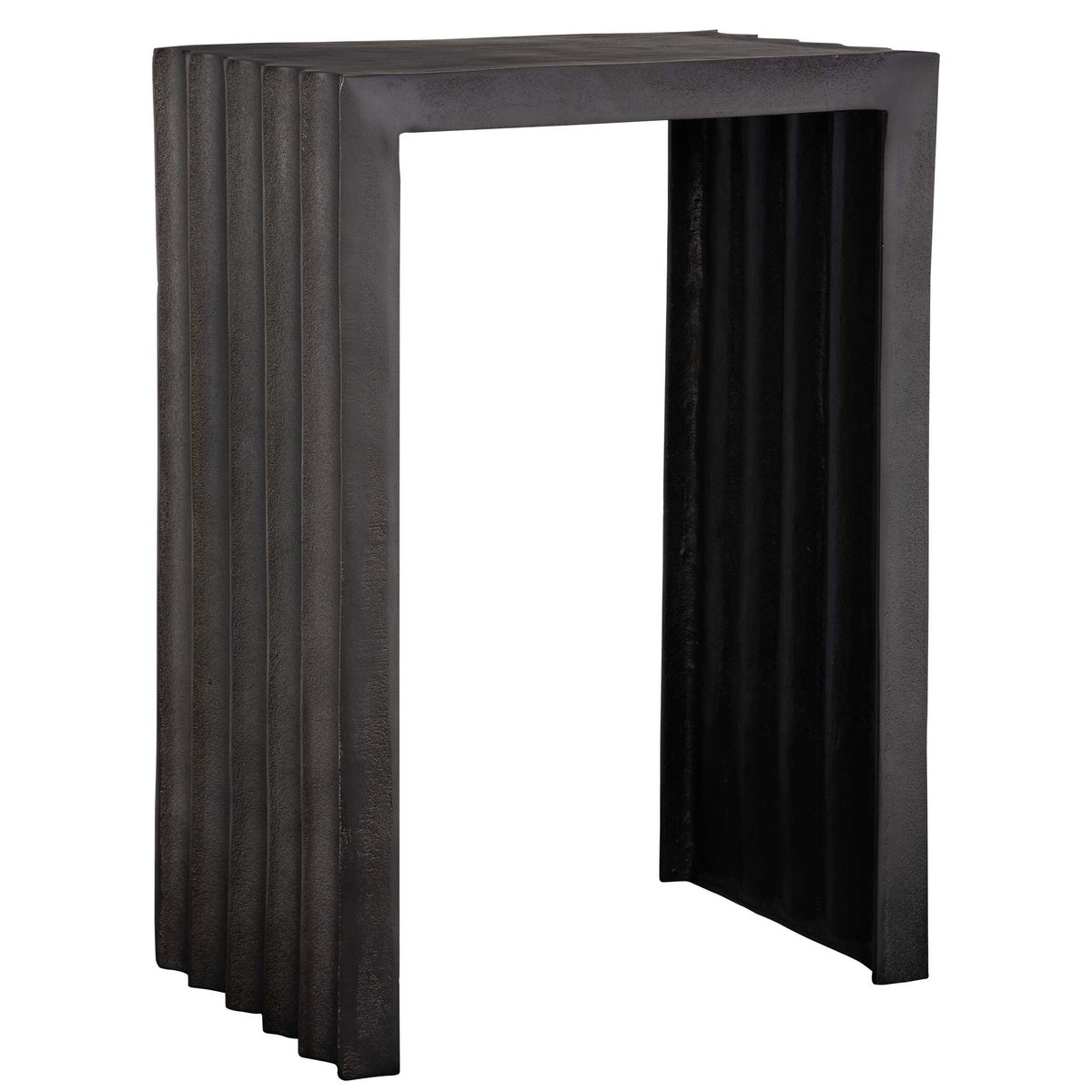 In The Groove Aluminum Accent Table, Side & End Table by Uttermost, 16" width x 23" height x 10" depth View 5