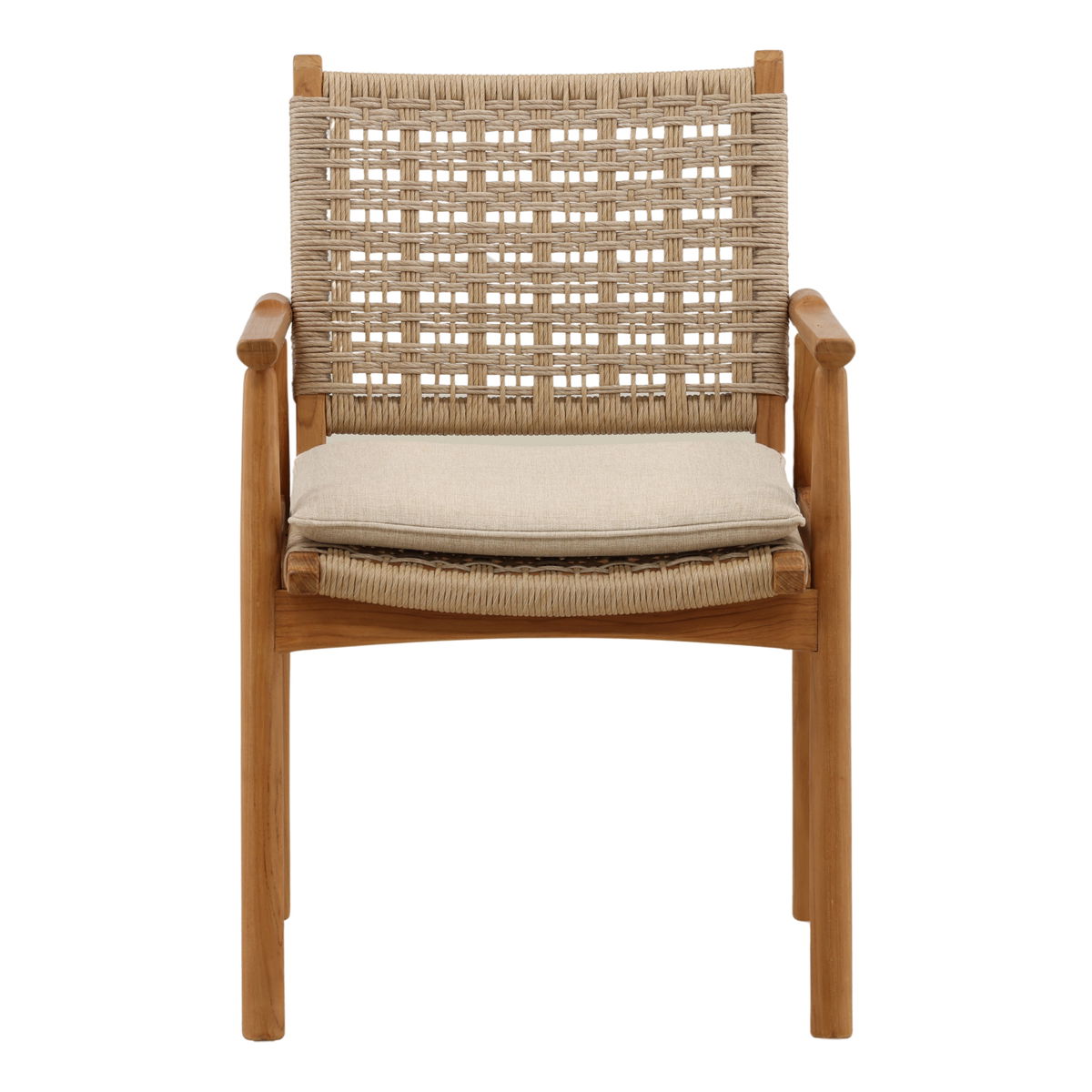 Alea Outdoor Dining Chair Set of 2 Natural, by Dovetail, 22.5" width x 34.25" height x 24.8" depth View 2