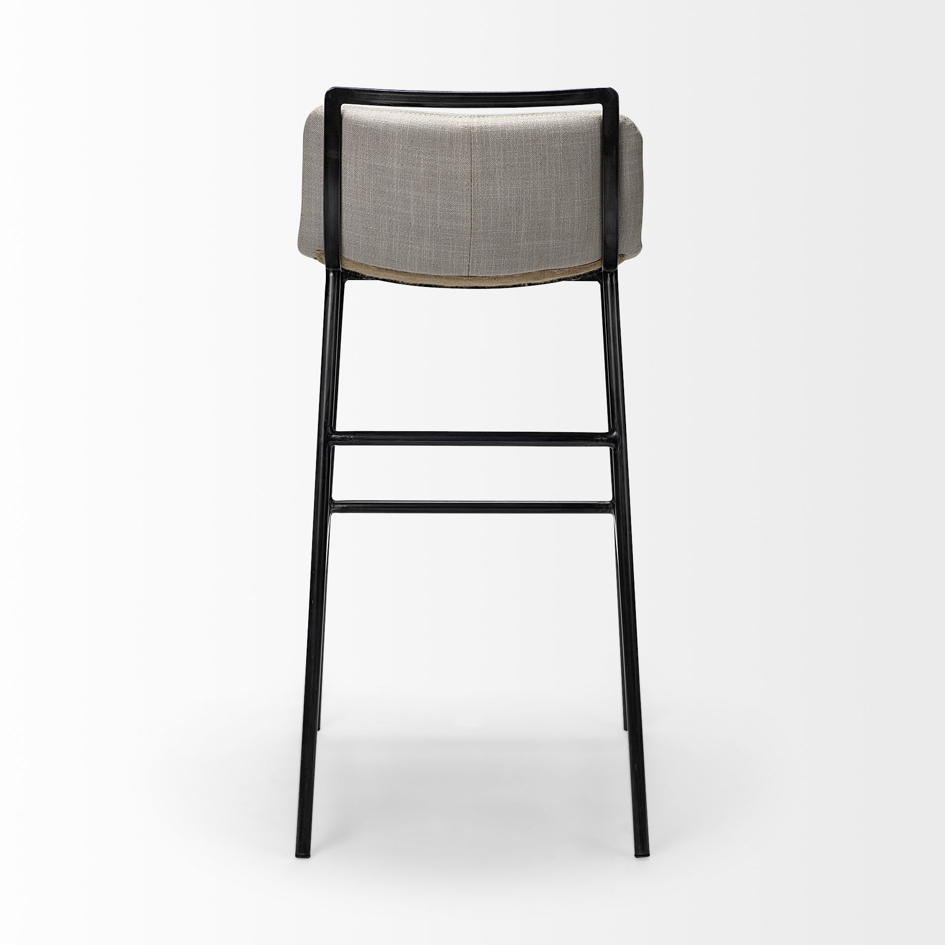 Kavalan 37.5' Total Height Beige Upholstered Seat Gray Metal Frame Bar Stool large image 