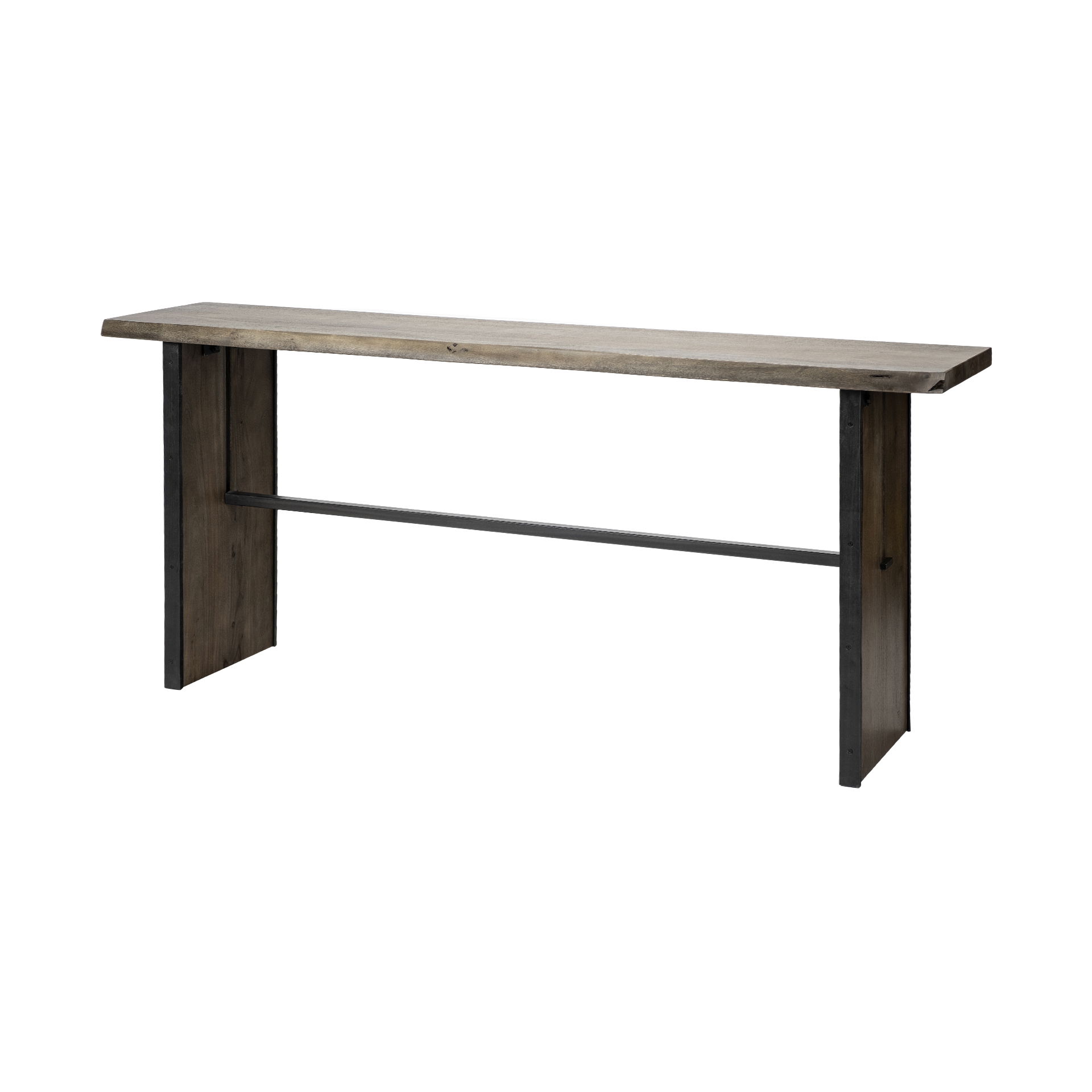 Ledger II 70L x 17W x 30H Live-Edge Wooden Brown Console Table, by Mercana, 70" length x 17" width x 30" height View 1