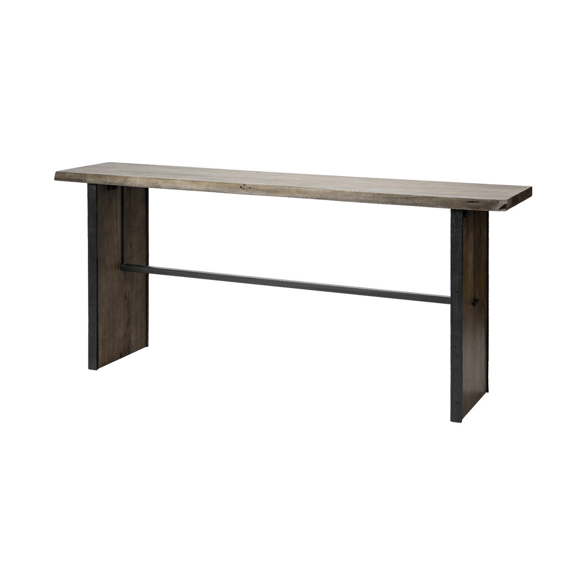Ledger II 70L x 17W x 30H Live-Edge Wooden Brown Console Table, by Mercana, 70" length x 17" width x 30" height View 1