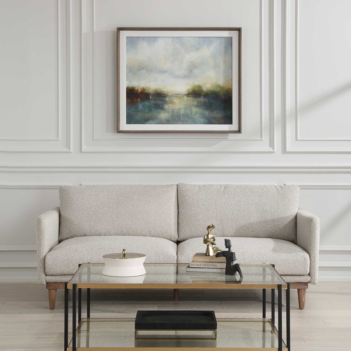Blue Reverie Framed Abstract Lake Print, by Uttermost, 3'5.25" width x 2'11.25" height x 2.5" depth View 6