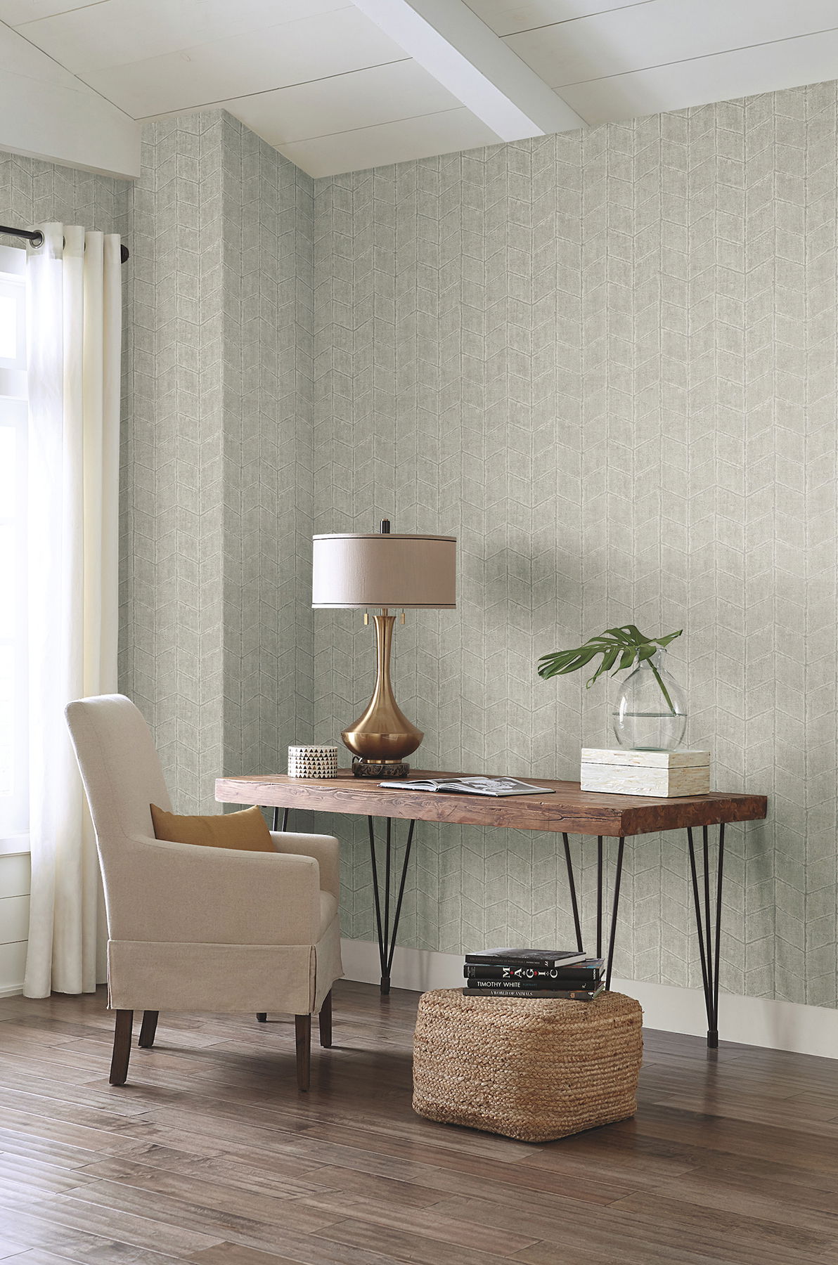 Flatiron Geometric Cement Wallpaper large image 