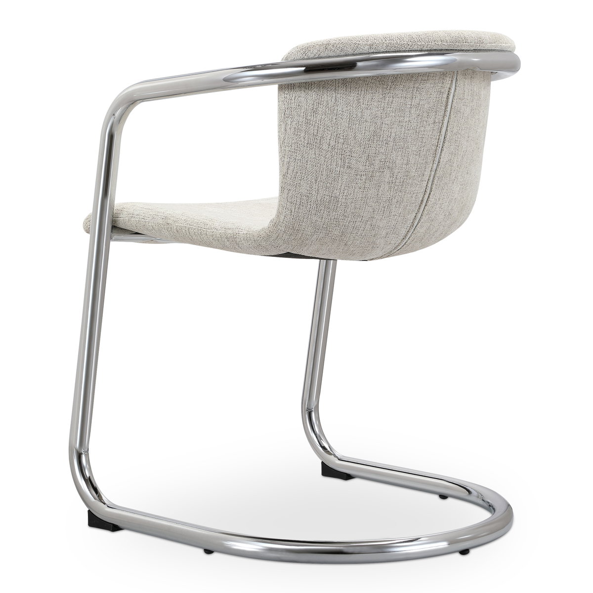 Freeman Chrome Frame Dining Chair Blended Cream - Set Of Two, by Moe's Home, 22" width x 30" height x 24" depth View 6