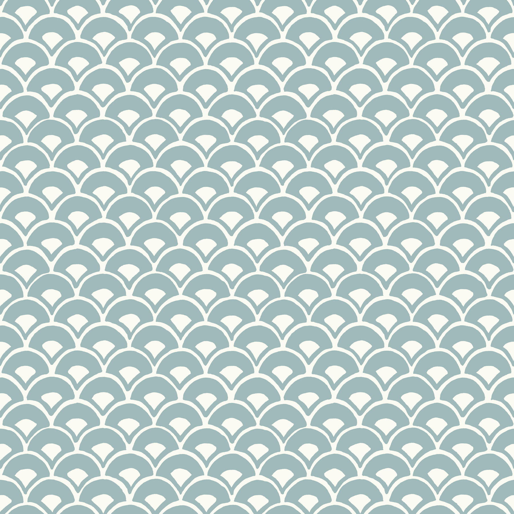 Stacked Scallops Blue Wallpaper, by York Wall, 33' length x 1'8.5" width x 0.02" depth View 1