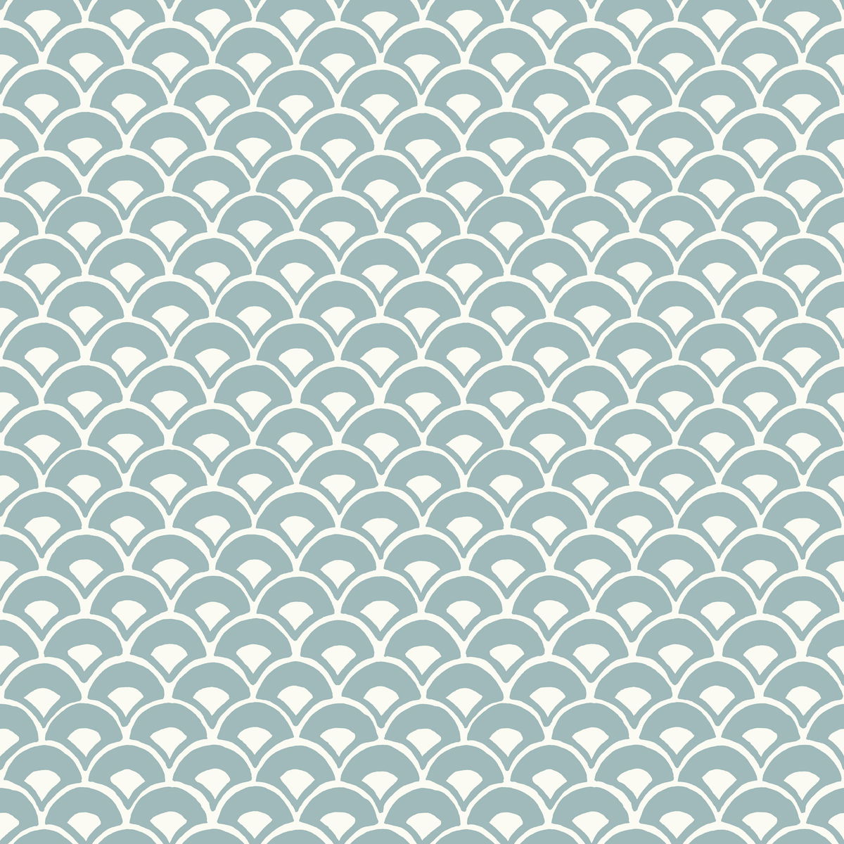 Stacked Scallops Blue Wallpaper, by York Wall, 33' length x 1'8.5" width x 0.02" depth