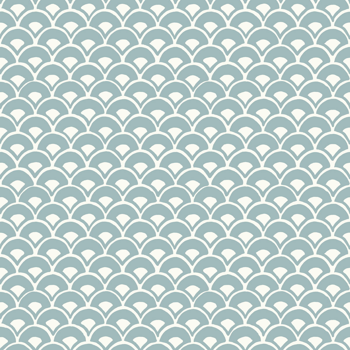 Stacked Scallops Blue Wallpaper, by York Wall, 33' length x 1'8.5" width x 0.02" depth