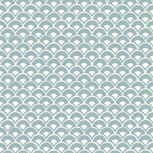 Stacked Scallops Blue Wallpaper