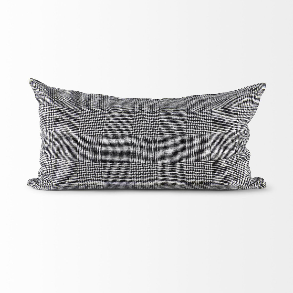 Ramone 14x26 White and Black Fabric Pillow Cover, Decorative Pillow by Mercana, 14" length x 26" width x 0.2" height View 4