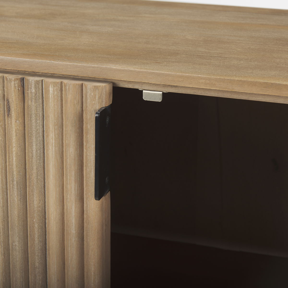 Terra Light Brown Wood Fluted Sideboard, Sideboards & Buffet by Mercana, 72" length x 19" width x 32" height View 13