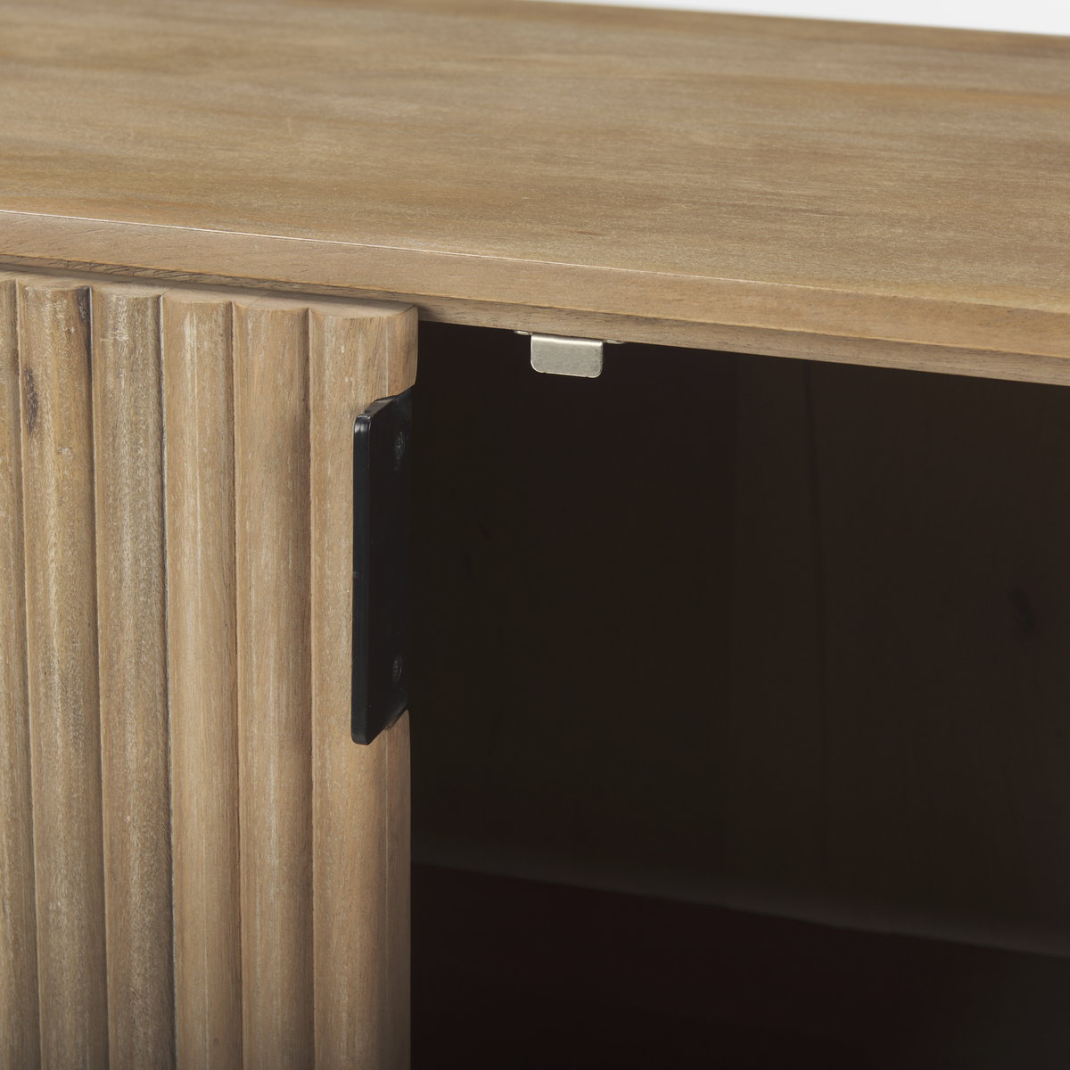 Terra Light Brown Wood Fluted Sideboard, Sideboards & Buffet by Mercana, 72" length x 19" width x 32" height View 13