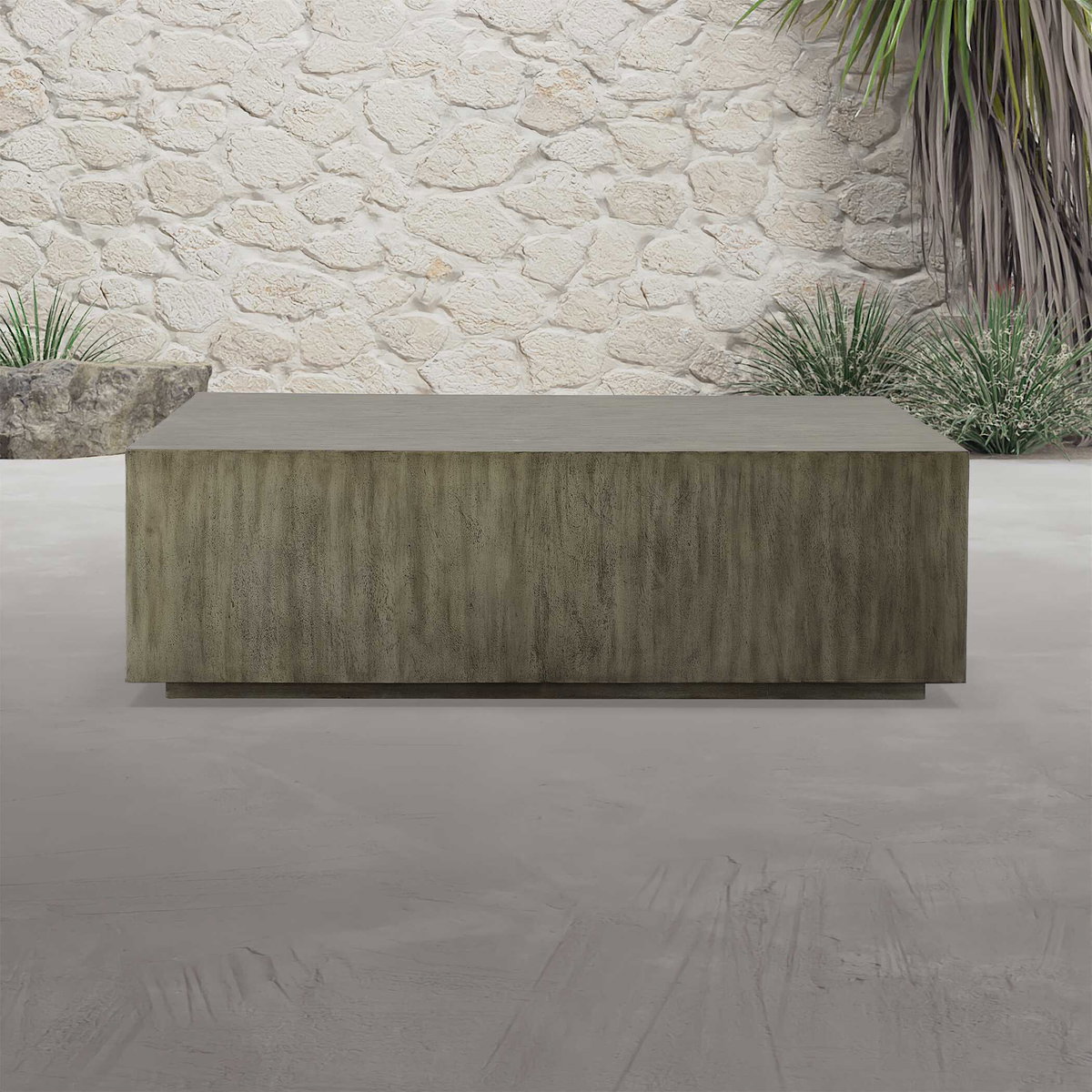 Kareem Modern Gray Coffee Table, by Uttermost, 52.25" width x 16.25" height x 32.25" depth View 2