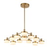 Wedge 12 Lt LED Brass Chandelier, Pendant by Uttermost, 40.62" width x 7.25" height x 40.62" depth thumbnail 6