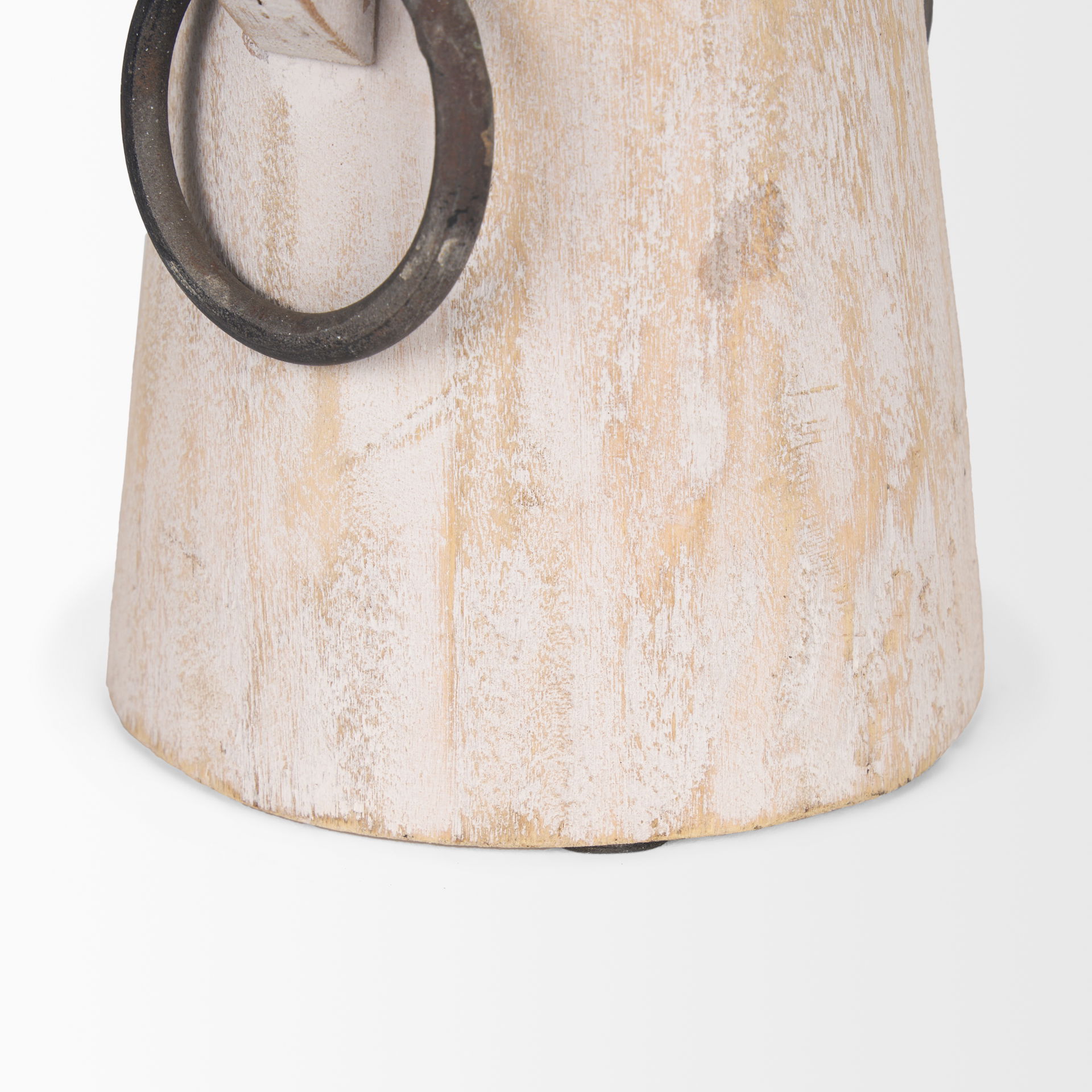 Monique Small Light Brown with Handles Wood Pot, Decorative Jar by Mercana, 5" length x 5" width x 7" height View 8