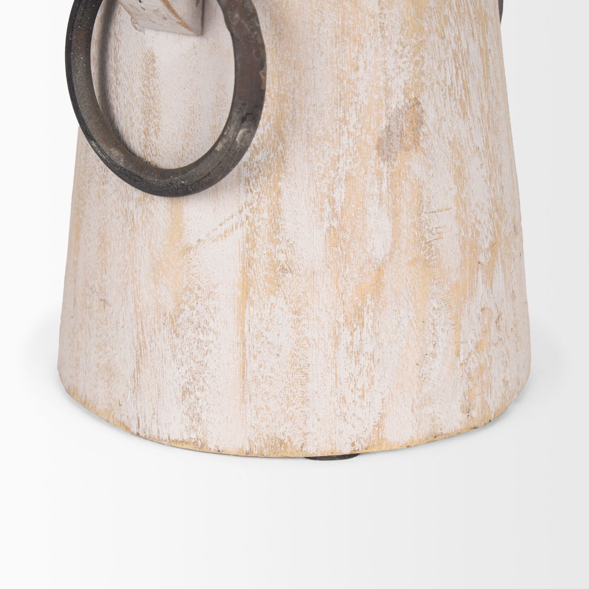 Monique Small Light Brown with Handles Wood Pot, Decorative Jar by Mercana, 5" length x 5" width x 7" height View 8