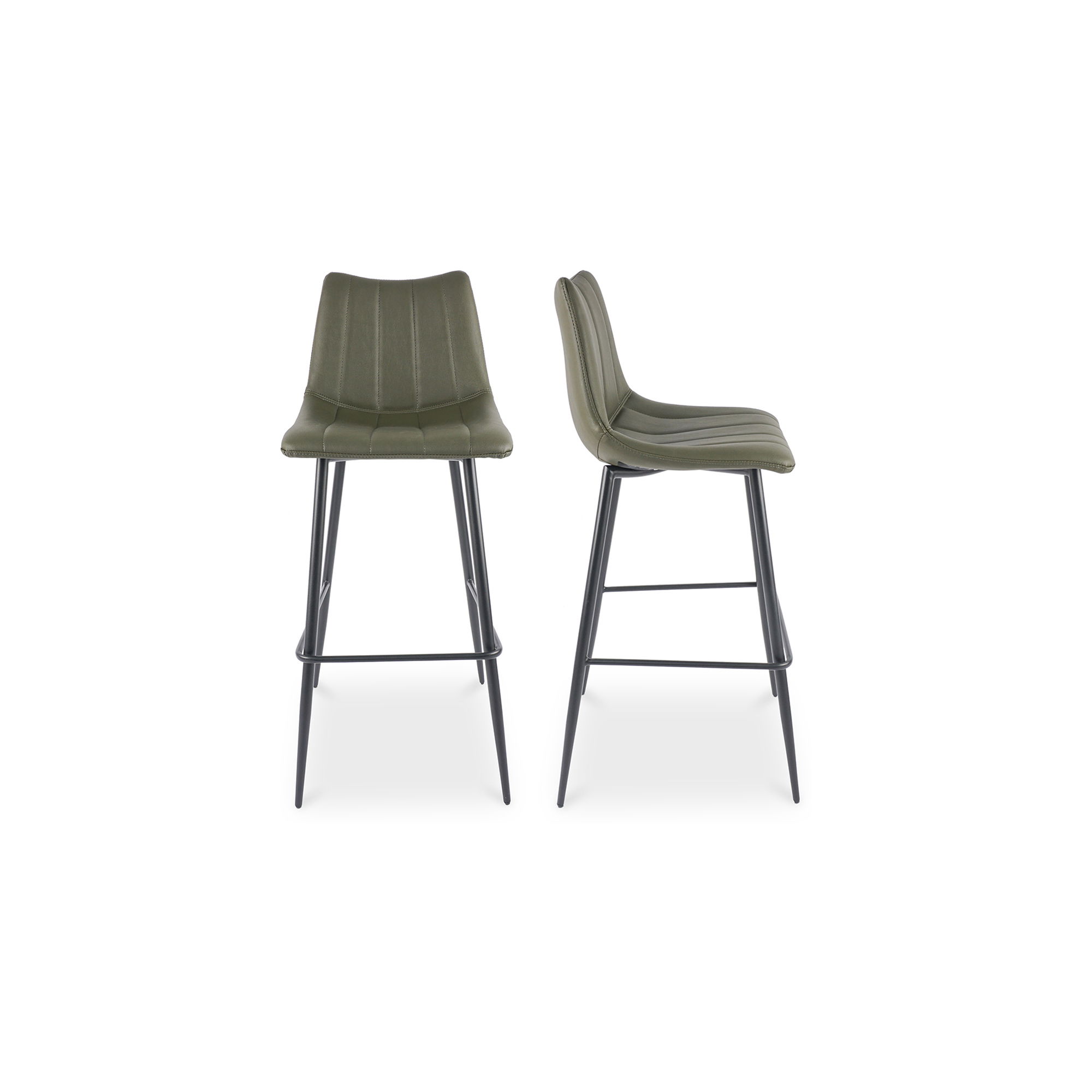 Alibi Barstool Dark Green - Set Of Two, Counter & Bar Stool by Moe's Home, 17.7" width x 41.5" height x 20" depth View 1