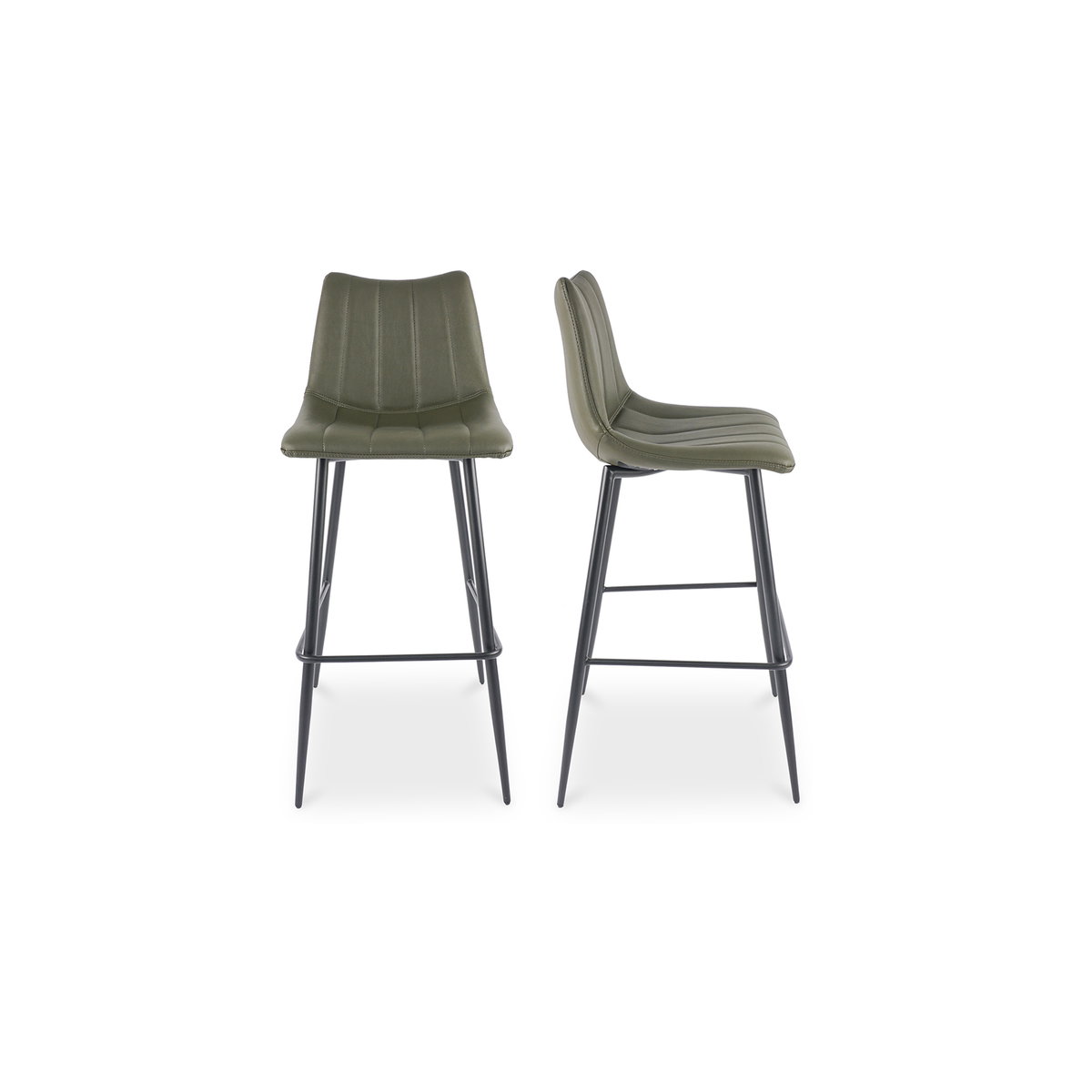 Alibi Barstool Dark Green - Set Of Two, Counter & Bar Stool by Moe's Home, 17.7" width x 41.5" height x 20" depth View 1