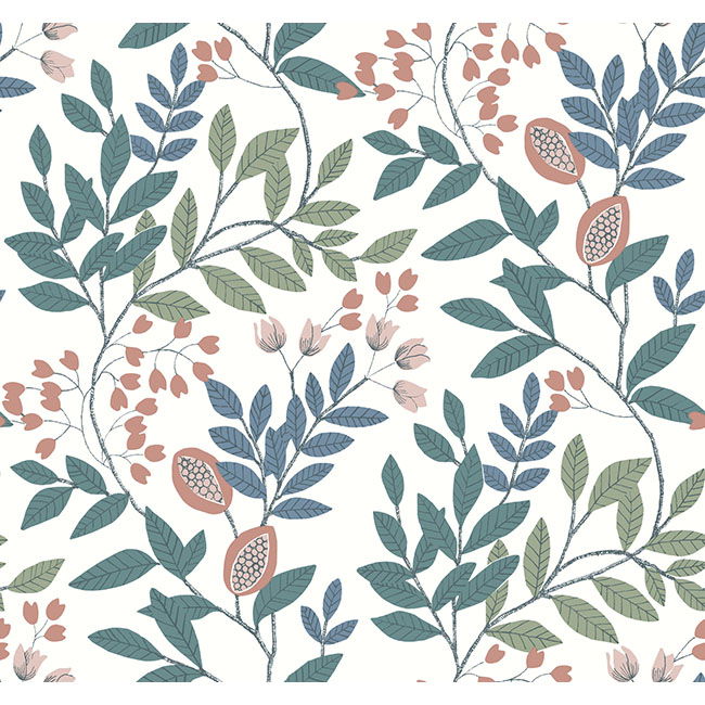 Eden Retreat Pink & Teal Wallpaper large image 