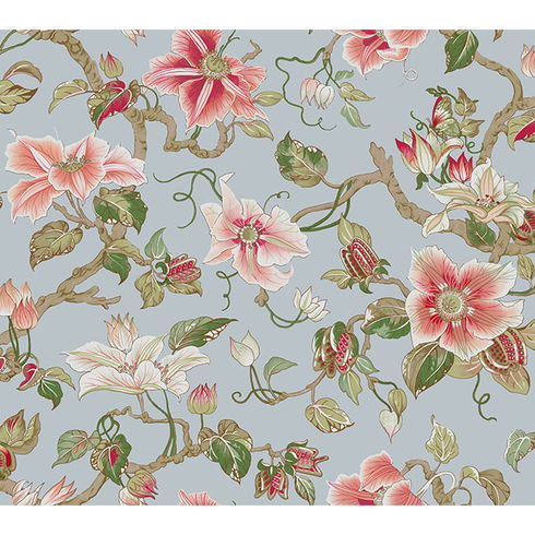 Marguerite Vine Blue Wallpaper