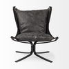 Colarado Black Leather Cushions with Black Metal Frame Sling-Style Accent Chair thumbnail 3