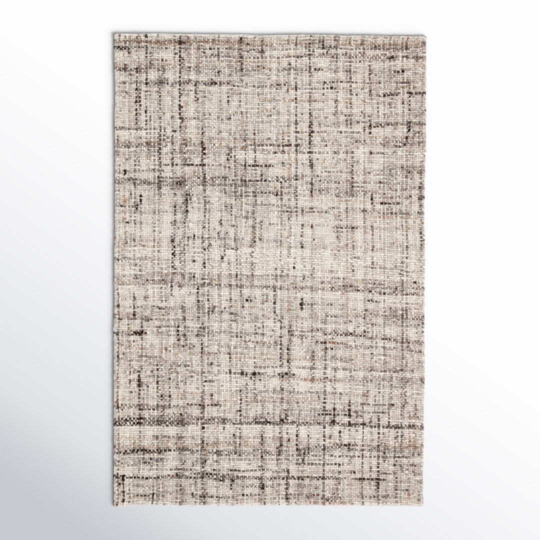 Coltrane Handmade Solid Gray/ Ivory Area Rug (5'X8') large image 