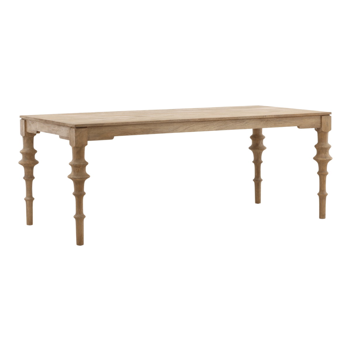 Savin Dining Table Natural, by Dovetail, 78" width x 30" height x 36" depth View 1
